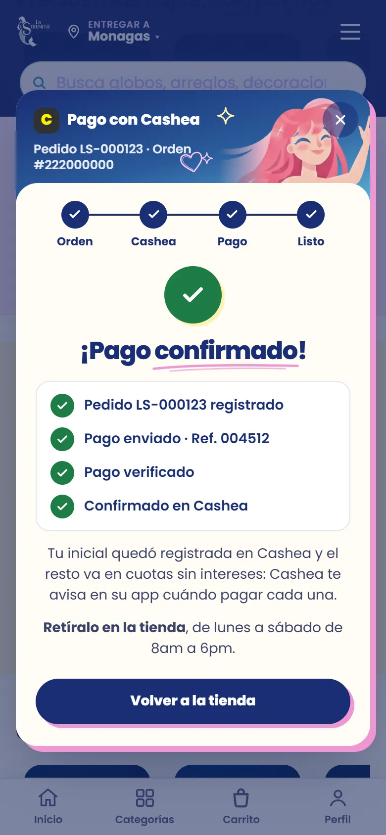 Pago confirmado